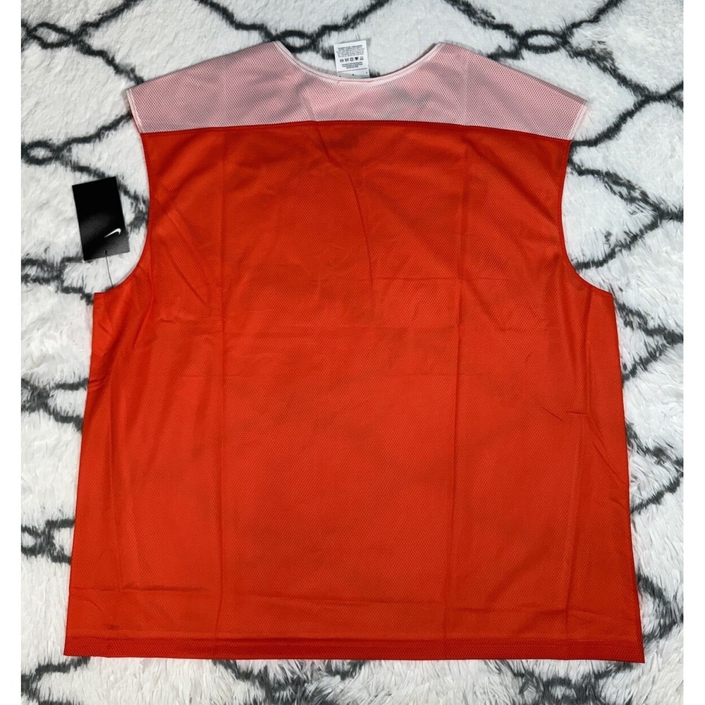 NIKE Team Dri-FIT Reversible Pinnie Practice Jersey Orange White Mens Sz S *NEW* - Picture 6 of 8